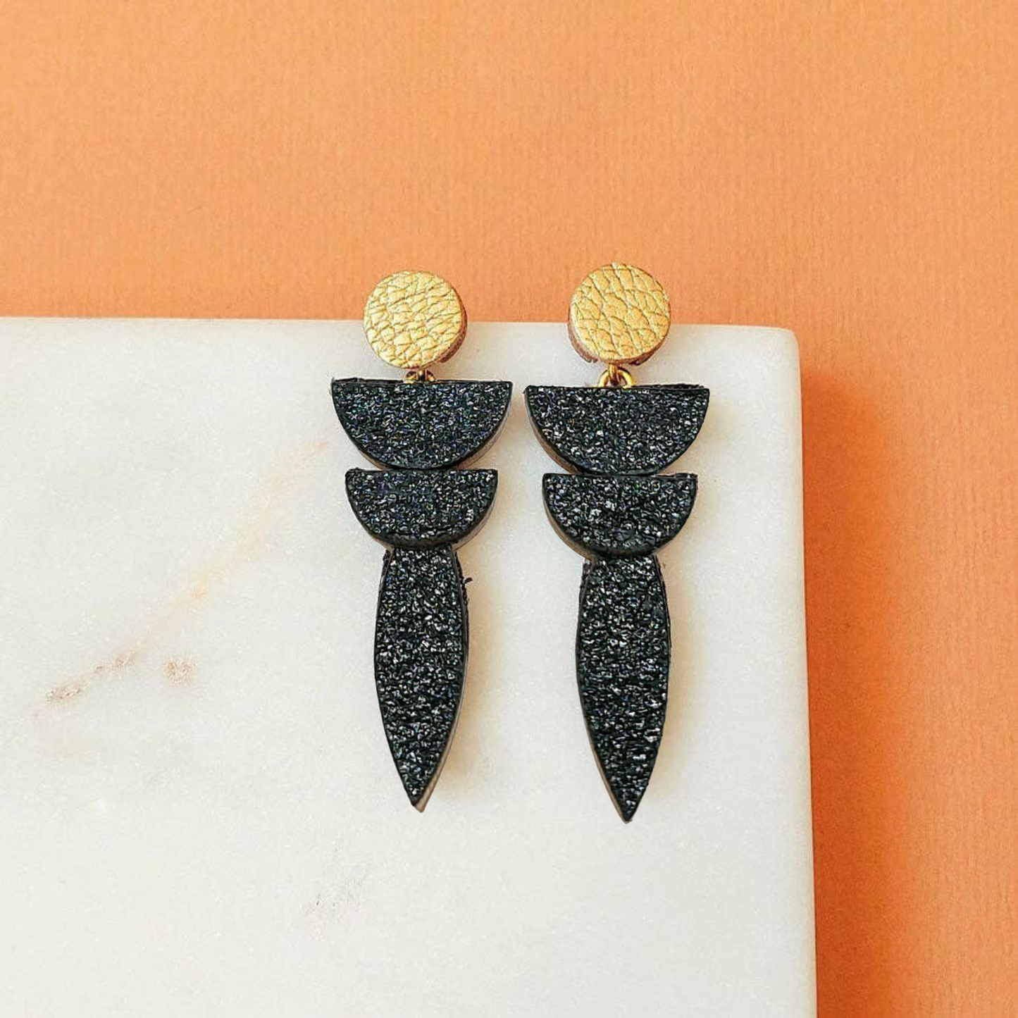 Boucles d'oreilles colorées femme cuir recyclé écoresponsable My Pepitas