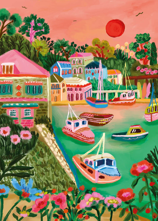 Puzzle 1000 pièces de Polperro en Angleterre, Pieces & Peace.