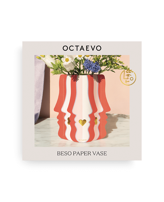 Petit vase en papier imperméable coloré Beso octaevo