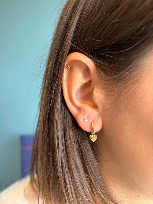 boucles d'oreilles créoles cœur acier inoxydable