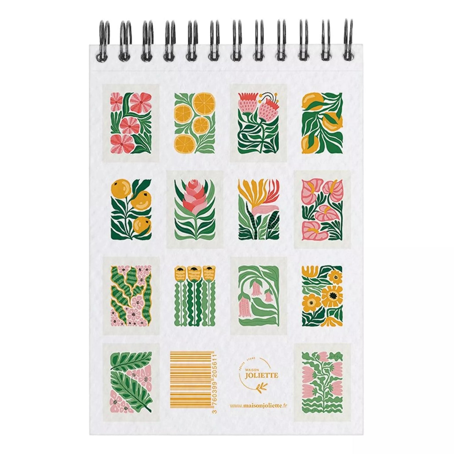 carnet de coloriages pour adultes avec des fleurs, des agrumes, et des plantes tropicales.