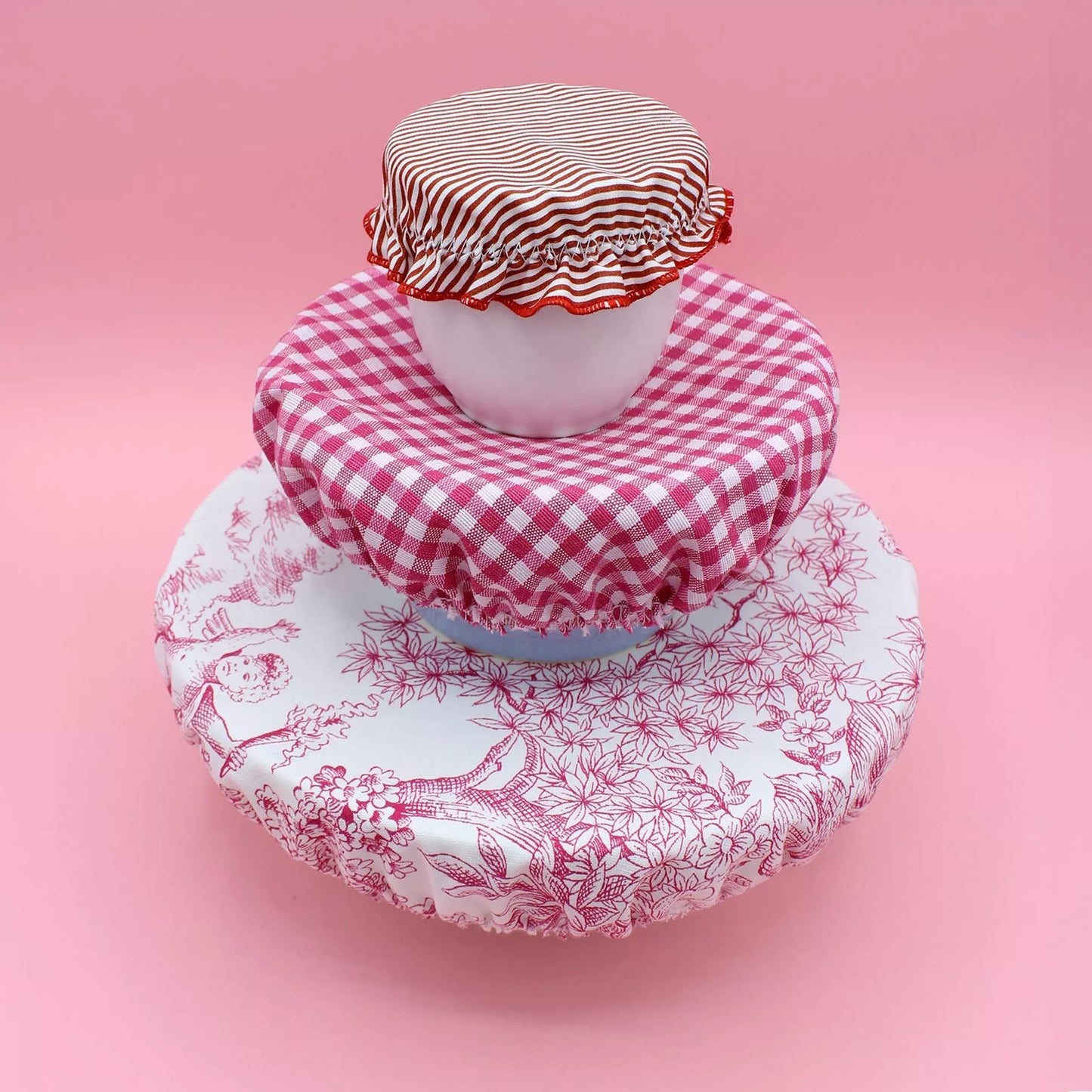 Lot de 3 charlottes alimentaires colorées, lavables et réutilisables, Machatatelier.