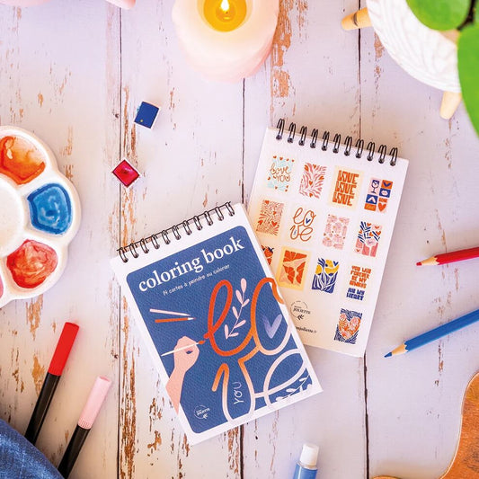 Carnet de coloriages pour adultes sur le thème de l'amour, Maison Joliette.