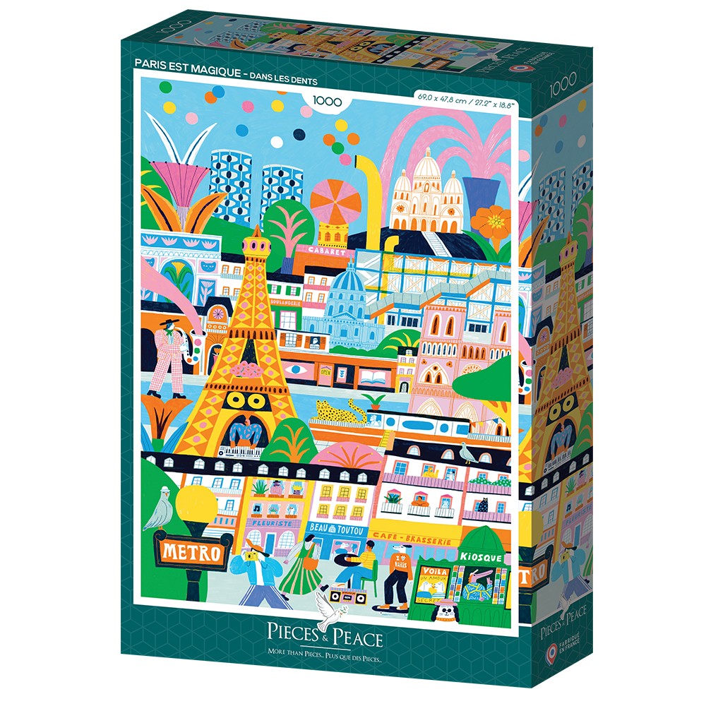 Puzzle de 1000 pièces pour adultes, ville de Paris, Dans les Dents, Pieces & Peace.