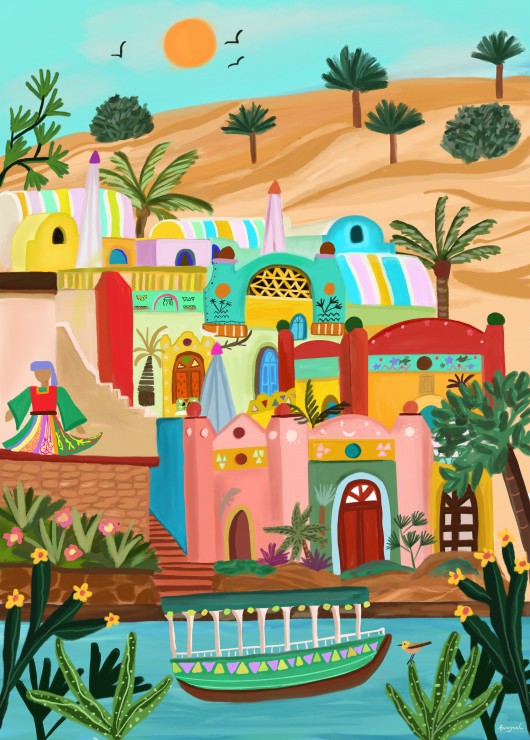 Puzzle de 500 pièces pour adultes, village Nubien en Afrique du nord, Pieces & Peace.