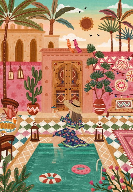 Puzzle de 1000 pièces pour adultes, d'un riad au Maroc.