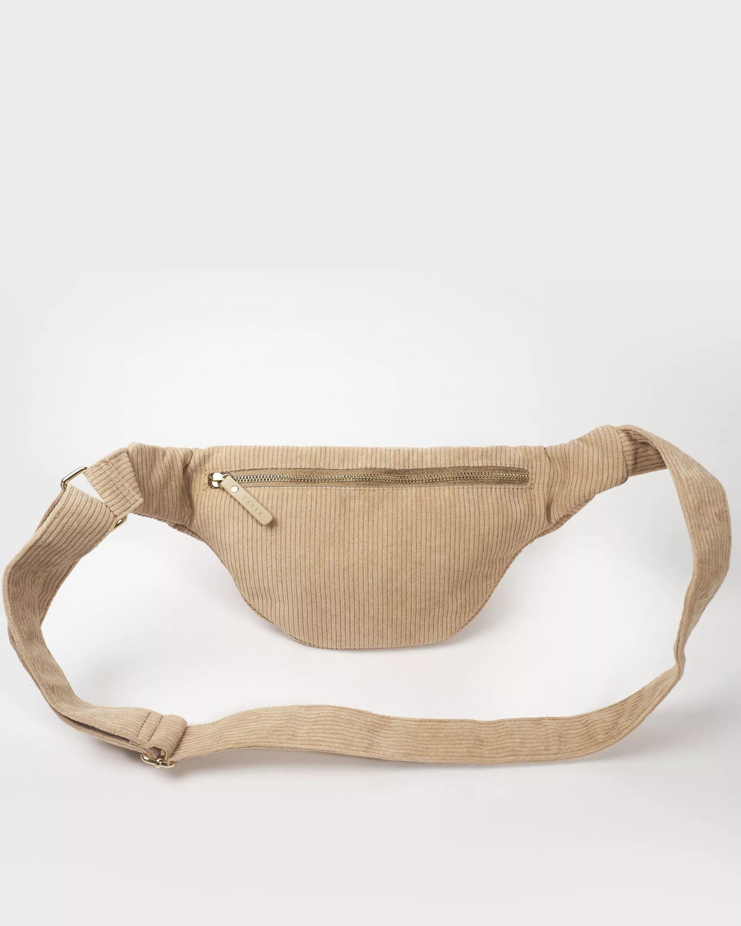 Sac banane en velours côtelé beige, Casyx.
