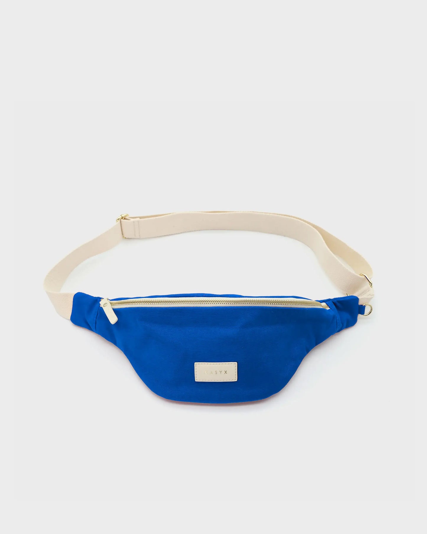 Sac banane bleu en coton bio, Casyx.