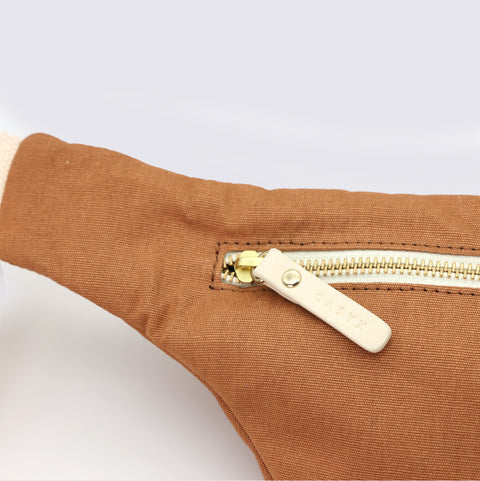 Sac banane terracotta en coton bio, Casyx.