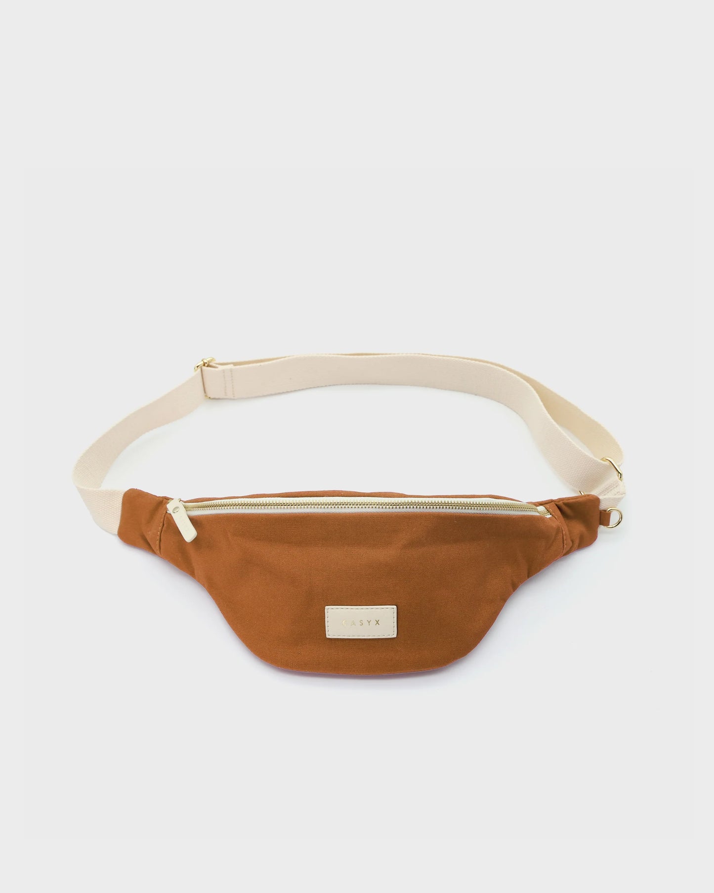 Sac banane terracotta en coton bio, Casyx.
