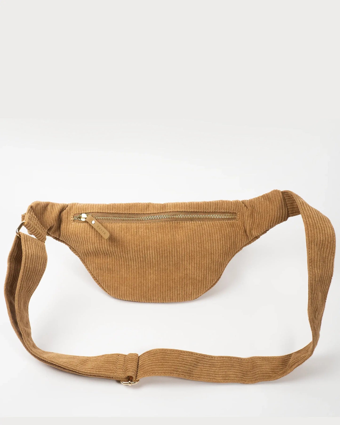 Sac banane en velours côtelé camel, Casyx.