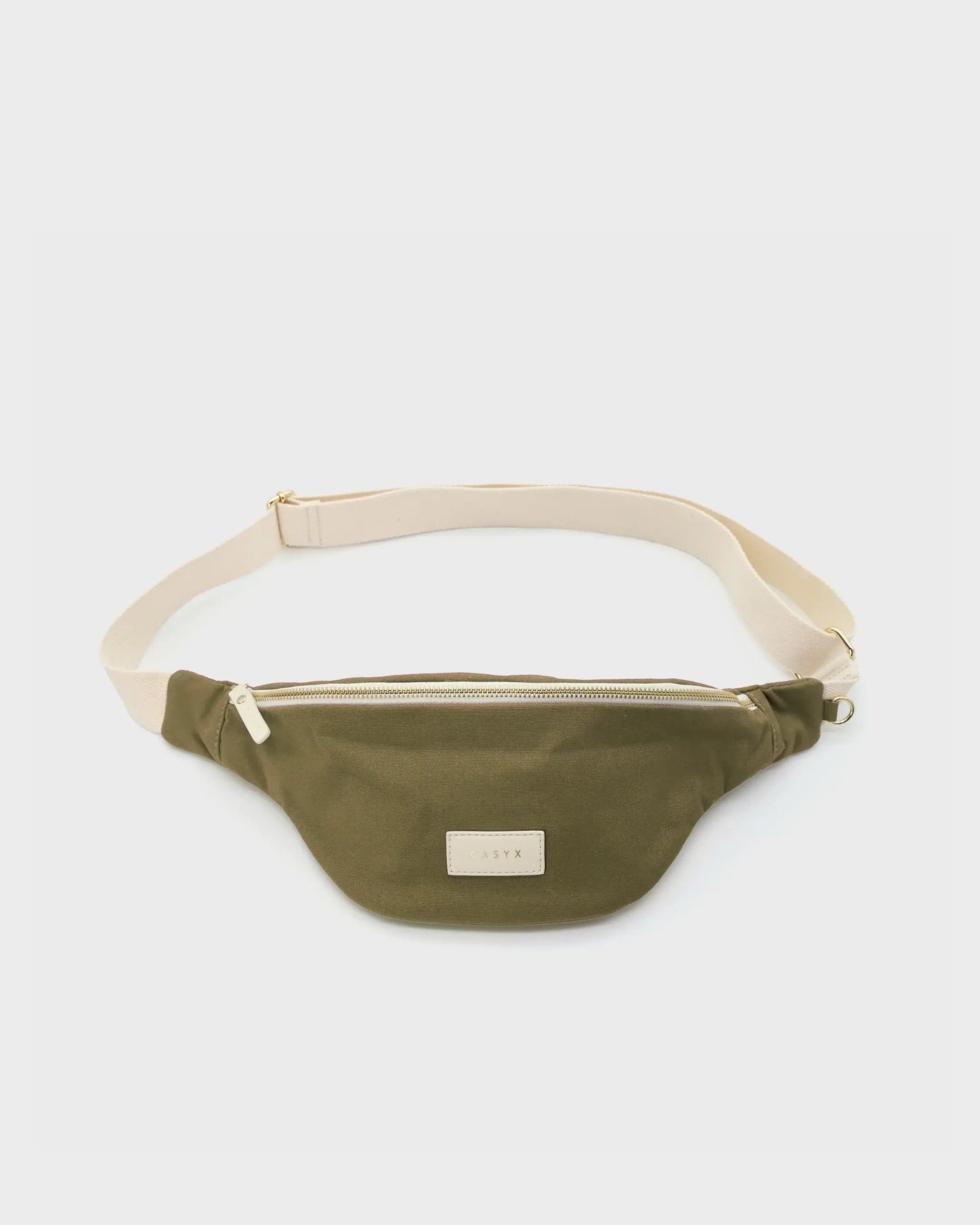 Sac banane vert kaki en coton bio, Casyx.