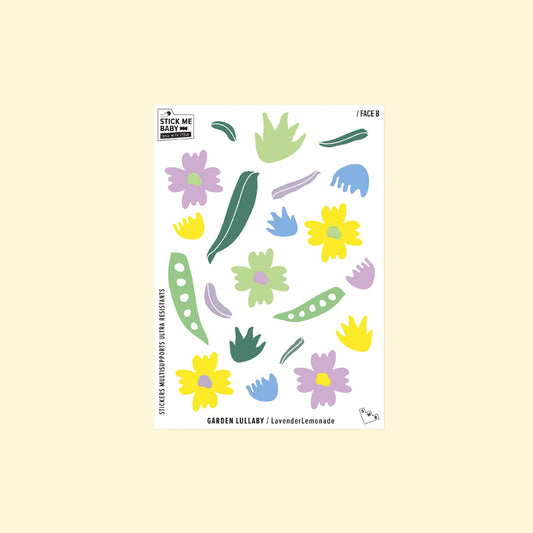 stickers décoratifs fleurs colorées, fabriqués en France.