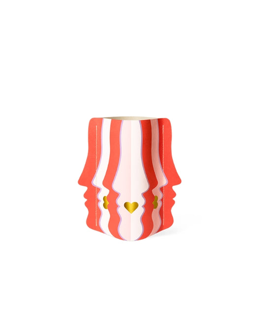 Vase en papier imperméable à enfiler rouge blanc et doré Beso octaevo