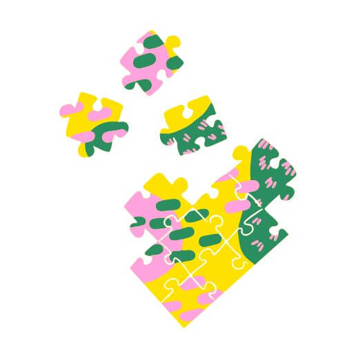 puzzle illustré multicolore
