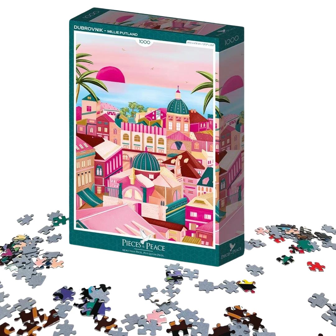 puzzle illustré de la ville de Dubrovnik en Croatie