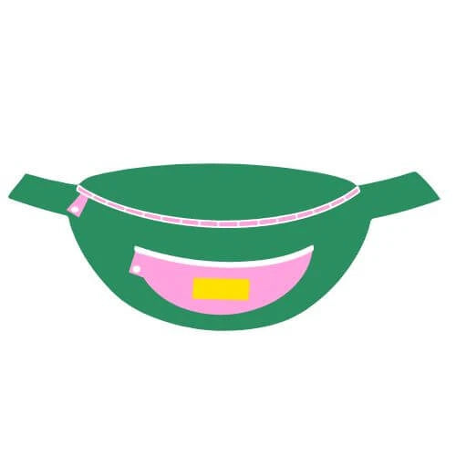 sac banane illustré vert et rose pour l'eshop My Pepitas