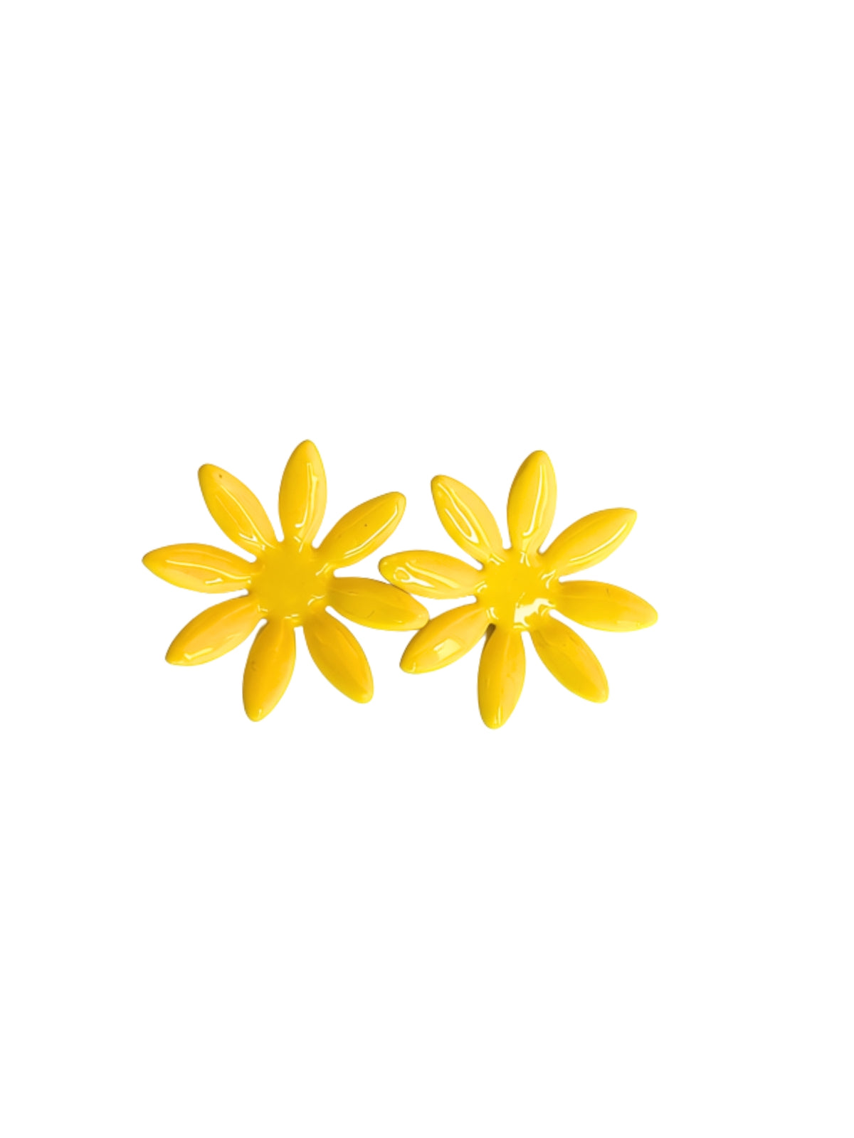 boucles d'oreilles fleurs jaunes, Marguerite, artisanales et uniques, en pâte polymère, fabrication française
