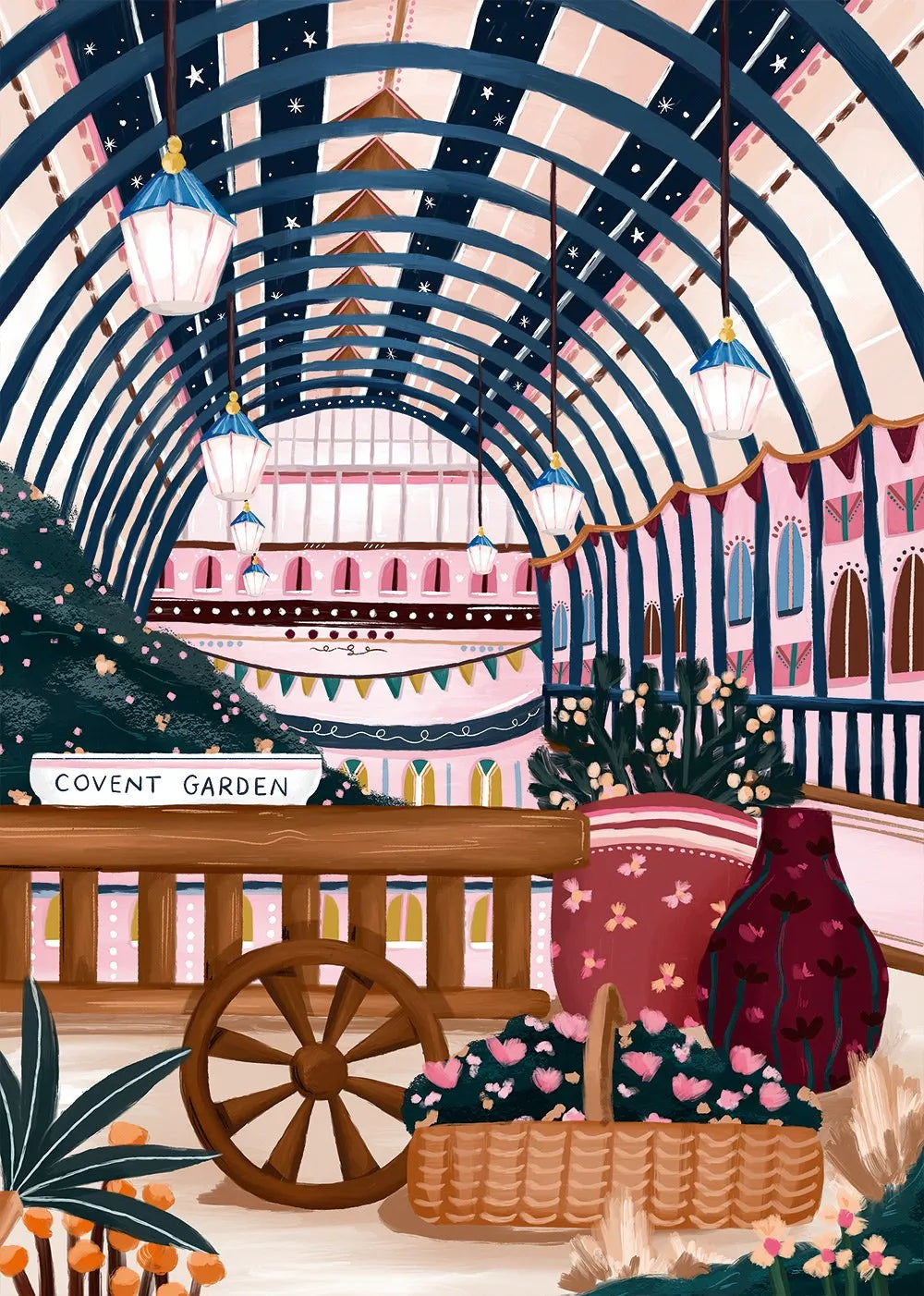 Puzzle covent garden londres illustration colorée 500 pièces, fabriqué en France