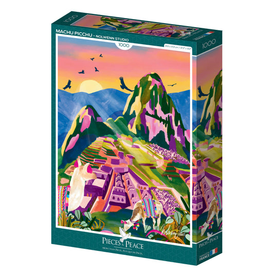 Puzzle Machu Picchu au Pérou, illustration colorée 1000 pièces, fabriqué en France