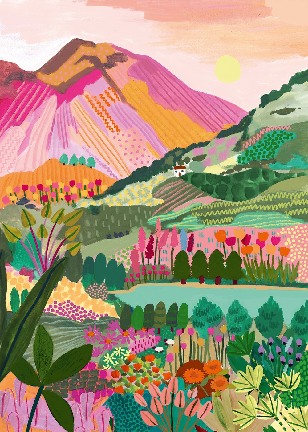 Puzzle montagne des sept couleurs Vinicunca Pérou, illustration colorée 1000 pièces, fabriqué en France