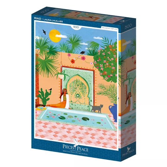 Puzzle riad marocain coloré 500 pièces pieces and peace My Pepitas, fabriqué en France