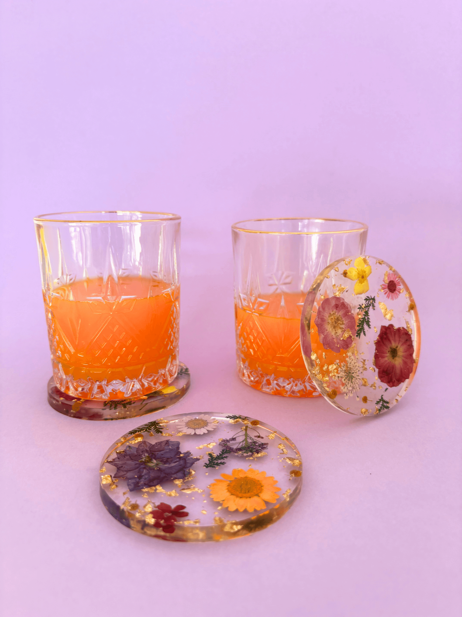 dessous de verres résine fleurs séchées My Pepitas  