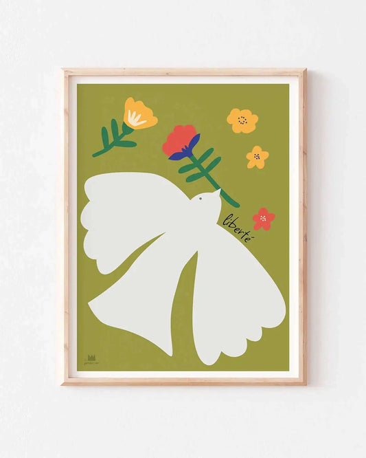 Affiche murale avec un oiseau, Ma Petite Vie.