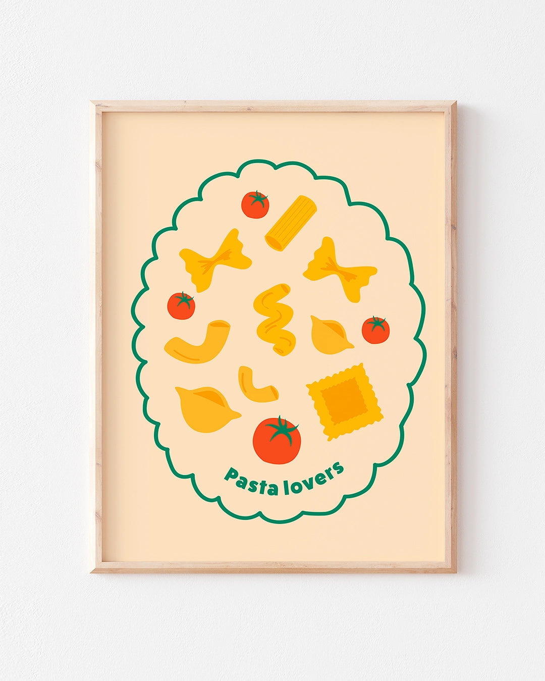 Affiche murale pour la cuisine, avec des pâtes.