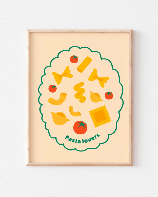 Affiche murale pour la cuisine, avec des pâtes.