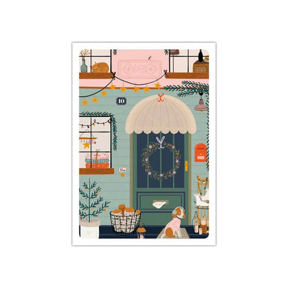 Affiche de Noël d'une maison de campagne décorée, Maison Joliette.