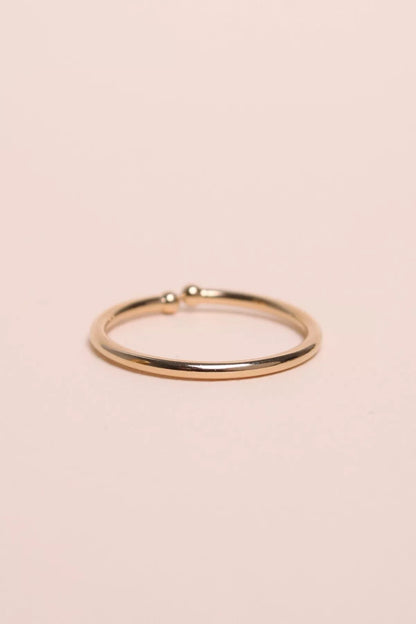 Bague anneau, plaquée or, réglable, fabriquée en France Waekura