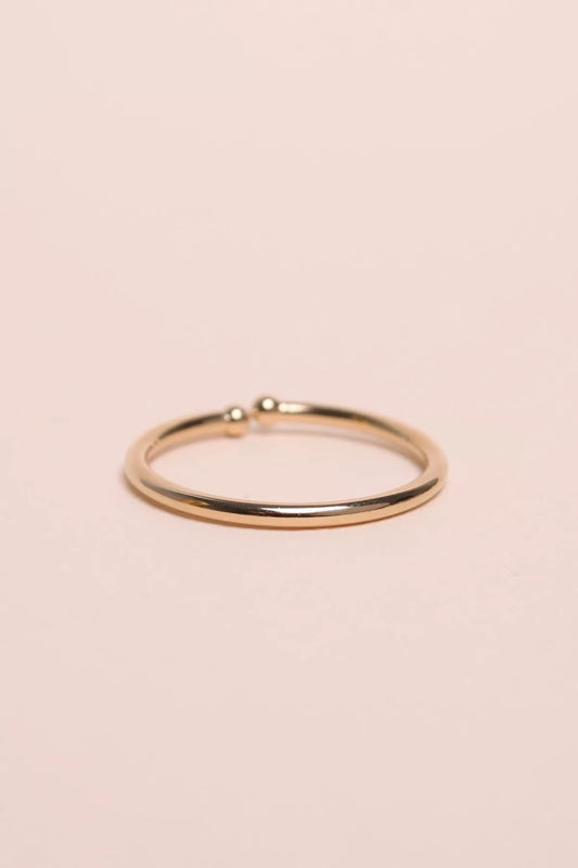 Bague anneau, plaquée or, réglable, fabriquée en France Waekura