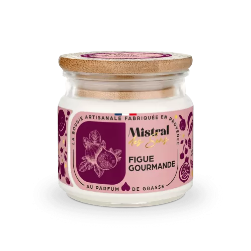 Bougie parfumée à la figue, fabriquée en Provence.