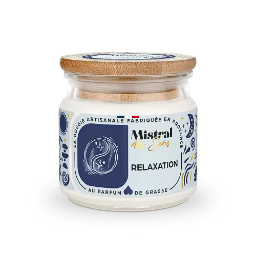 Bougie parfumée et artisanale relaxation, senteur apaisante.