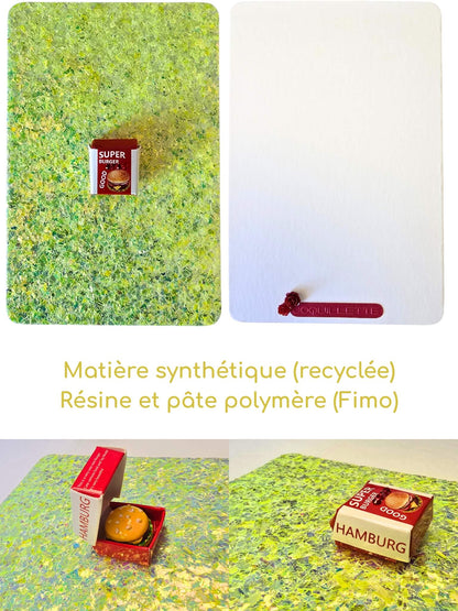 Carte à offrir originale et artisanale, avec un burger. Carte d'anniversaire drôle.