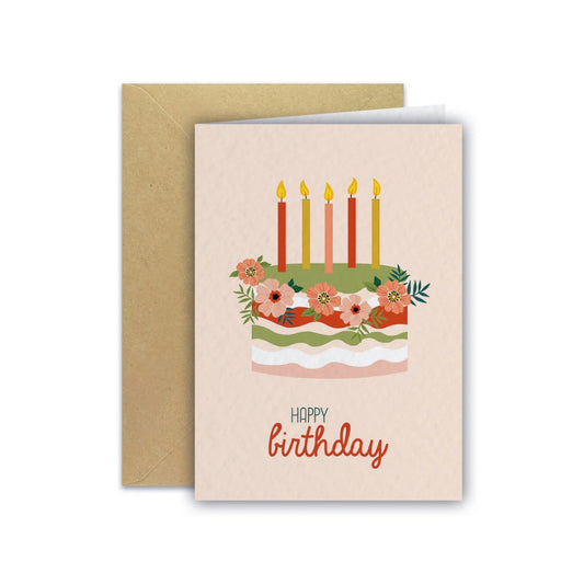 Carte d'anniversaire avec un gâteau, Maison Joliette.