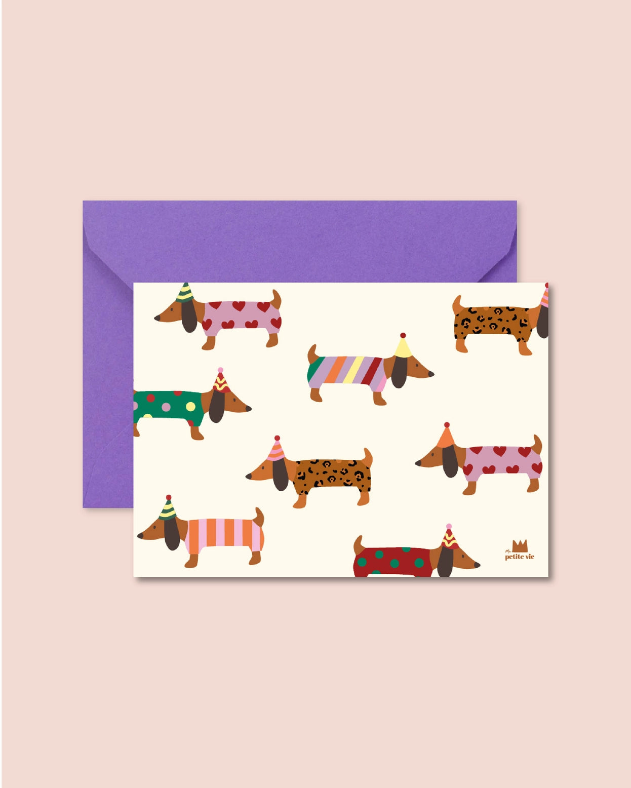 Carte d'anniversaire avec des chiens teckels.