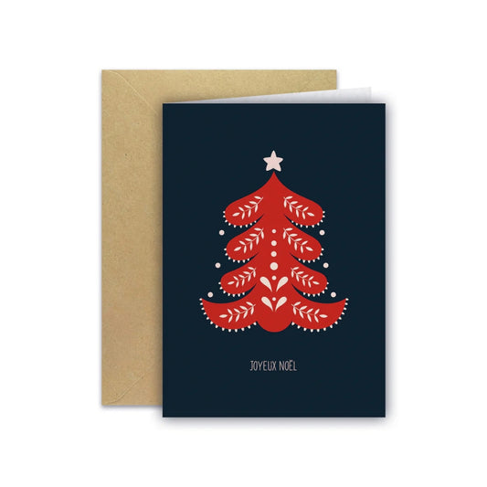 Carte de Noël avec un sapin, Maison Joliette.