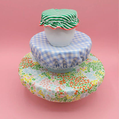 Lot de 3 charlottes alimentaires colorées, lavables et réutilisables, Machatatelier.