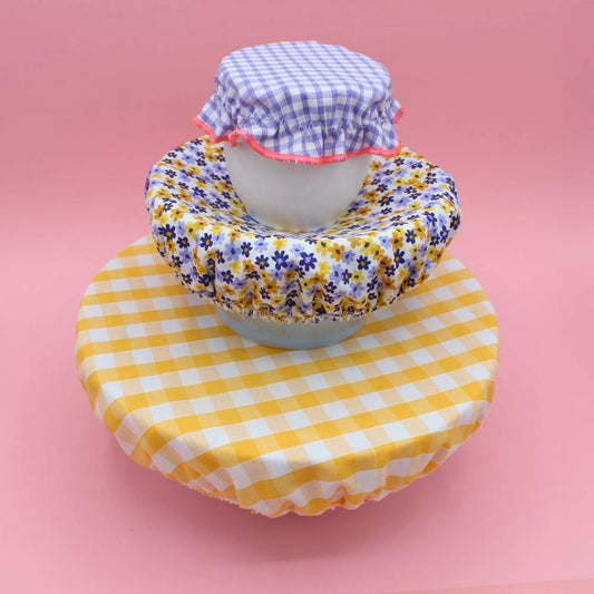 Lot de 3 charlottes alimentaires colorées, lavables et réutilisables, Machatatelier.