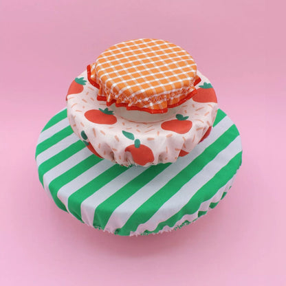 Lot de 3 charlottes alimentaires colorées, lavables et réutilisables, Machatatelier.