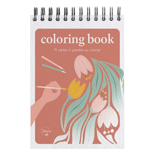 carnet de coloriages pour adultes avec des fleurs, Maison Joliette.