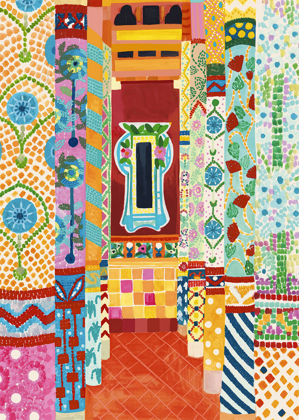 Puzzle Palais de la musique à Barcelone en Espagne, illustration colorée 1000 pièces, fabriqué en France