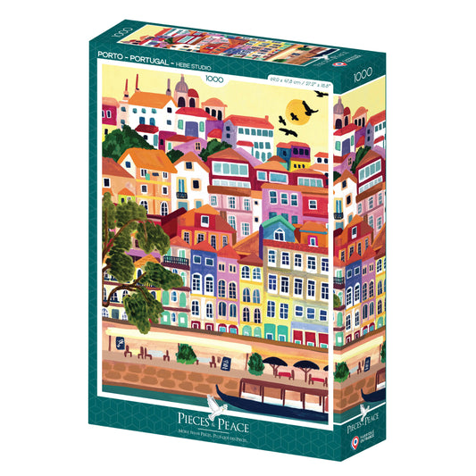 Puzzle de 1000 pièces pour adultes, de la ville de Porto au Portugal.