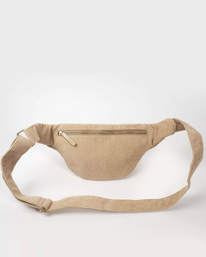 Sac banane en velours côtelé beige, Casyx.