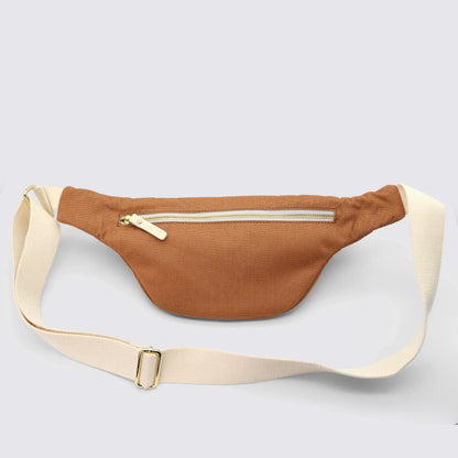 Sac banane terracotta en coton bio, Casyx.