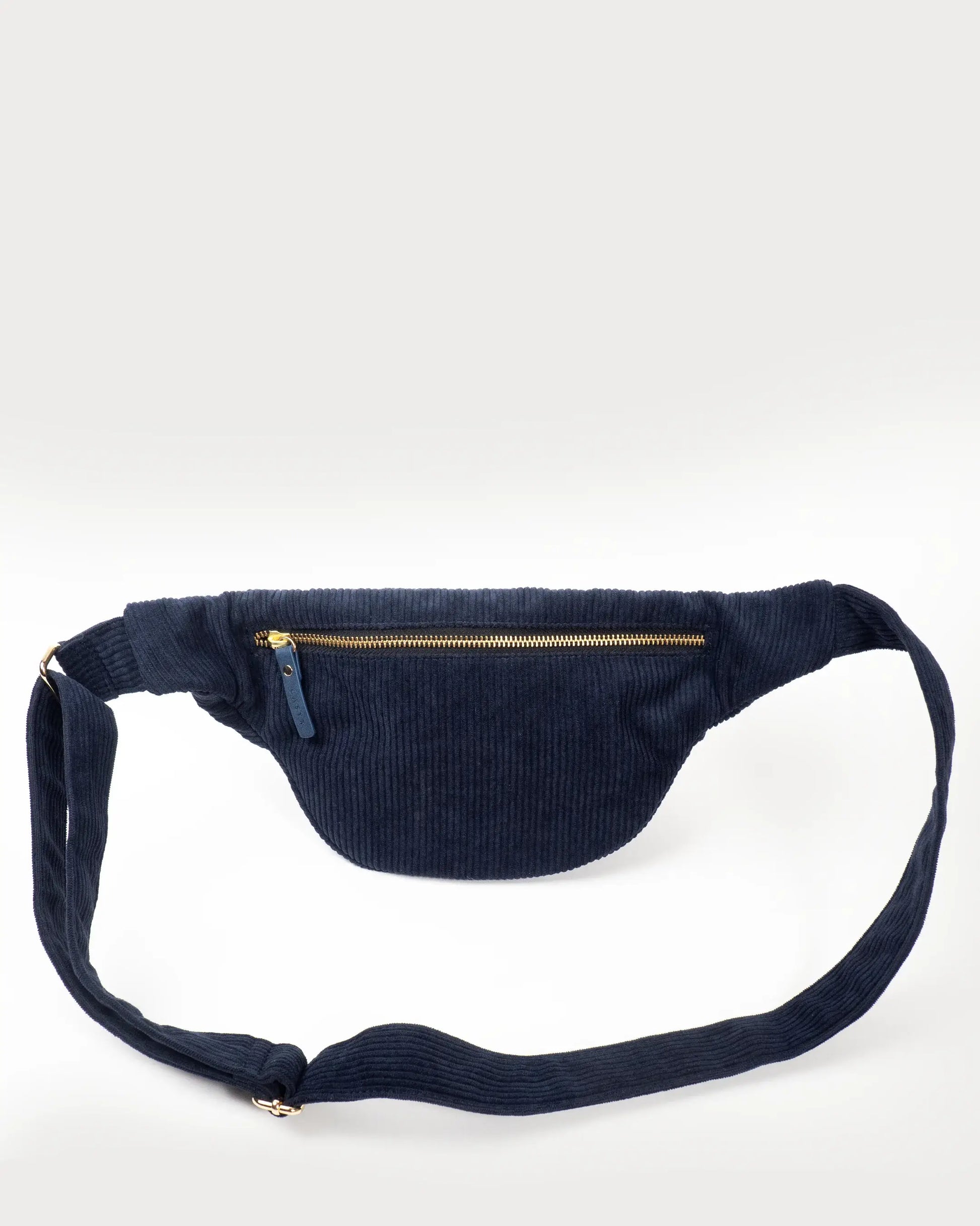 Sac banane en velours côtelé bleu, Casyx.
