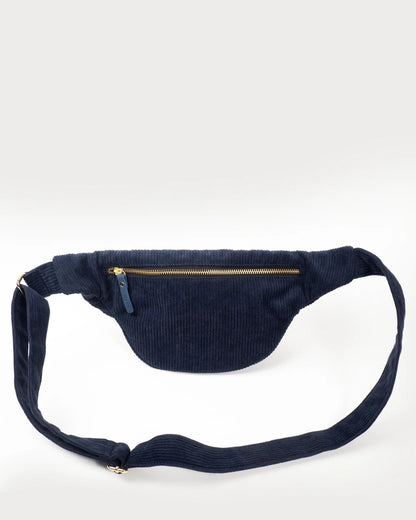 Sac banane en velours côtelé bleu, Casyx.