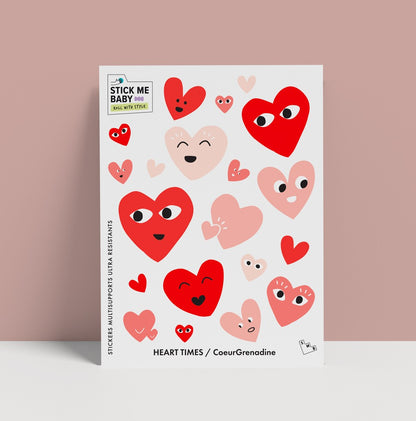 Stickers cœurs rouges. 